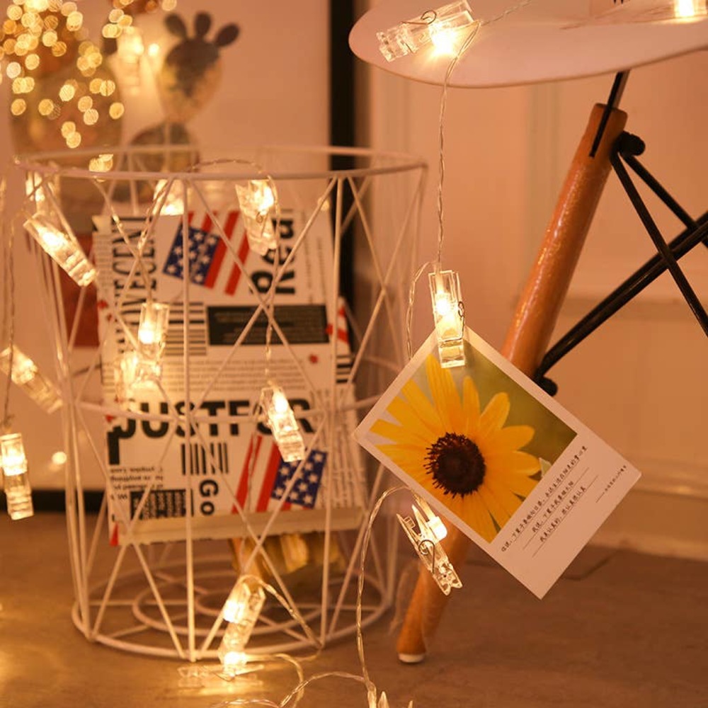 LED Clips Fairy Lights for Hanging Photos‎ and Memories, 20 Warm Lights~~NWT